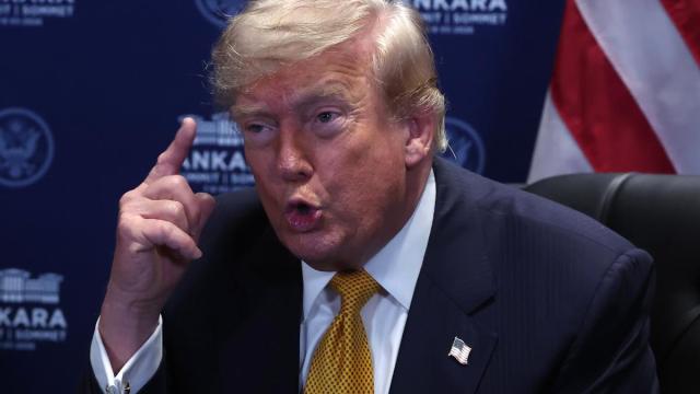 Trump, durante su comparecencia.
