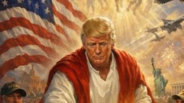 Imagen subida por Trump en la que se compara con Jesucristo.