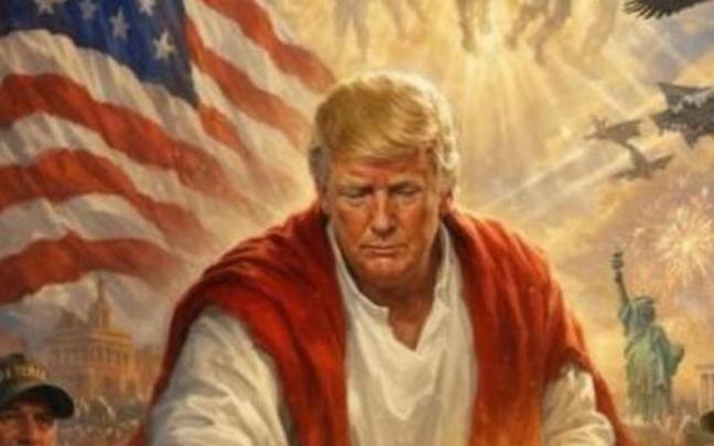 Imagen subida por Trump en la que se compara con Jesucristo.