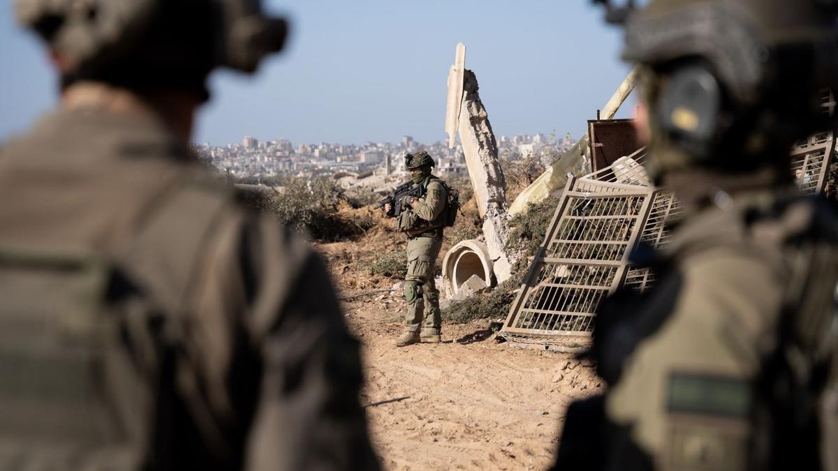 Militares israelíes en la Franja de Gaza.