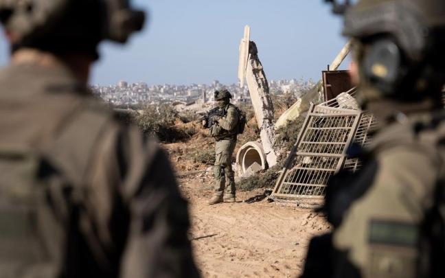 Militares israelíes en la Franja de Gaza.