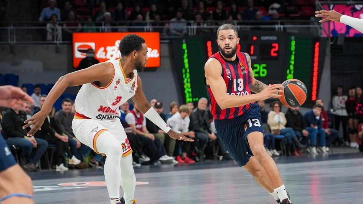 Thompson controla el balón en el partido ante el Mónaco