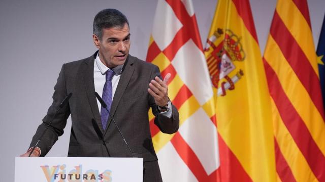 El presidente del Gobierno español, Pedro Sánchez, durante la presentación del informe 'Vidas Futuras'.