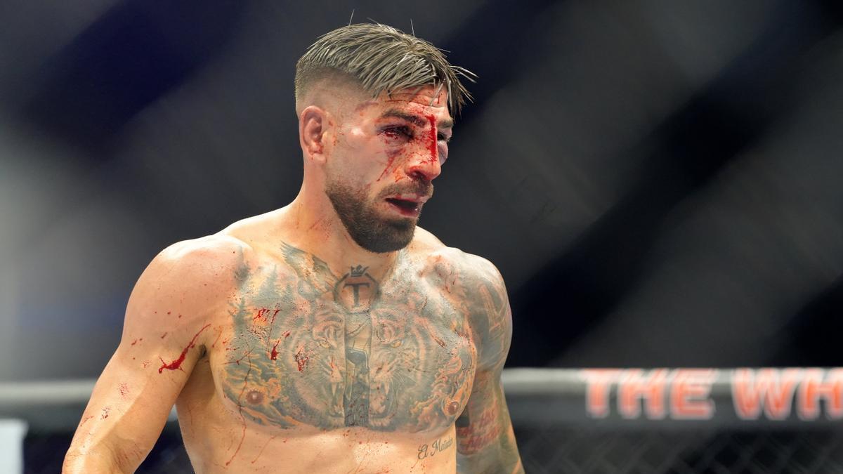 El rostro de Ilia Topuria durante la pelea contra Justin Gaethje celebrada en la Casa Blanca.