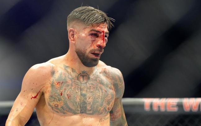 El rostro de Ilia Topuria durante la pelea contra Justin Gaethje celebrada en la Casa Blanca.