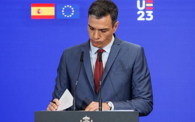 El presidente del Gobierno español, Pedro Sánchez, durante la presentación de las prioridades europeas, este jueves
