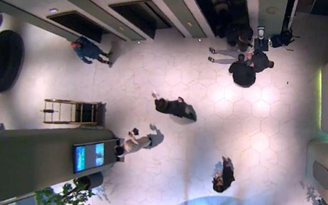 Momento de la detención, en un céntrico hotel de Madrid.