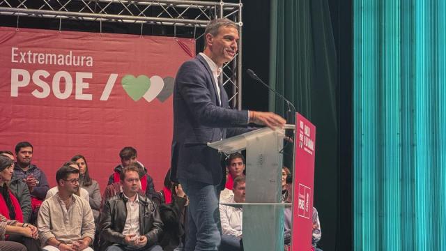 Sánchez, durante su intervención en Badajoz.