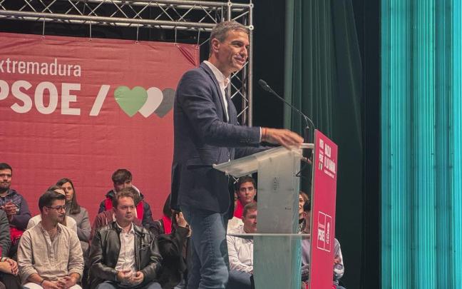 Sánchez, durante su intervención en Badajoz.