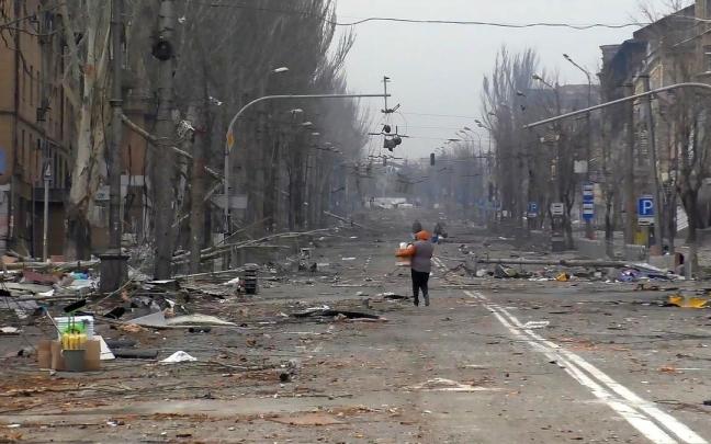 Una calle de la ciudad de Mari&uacute;pol.