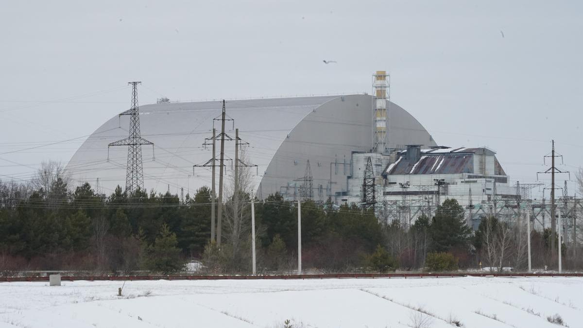 Sarcófago de la central nuclear de Chernóbil, en Ucrania