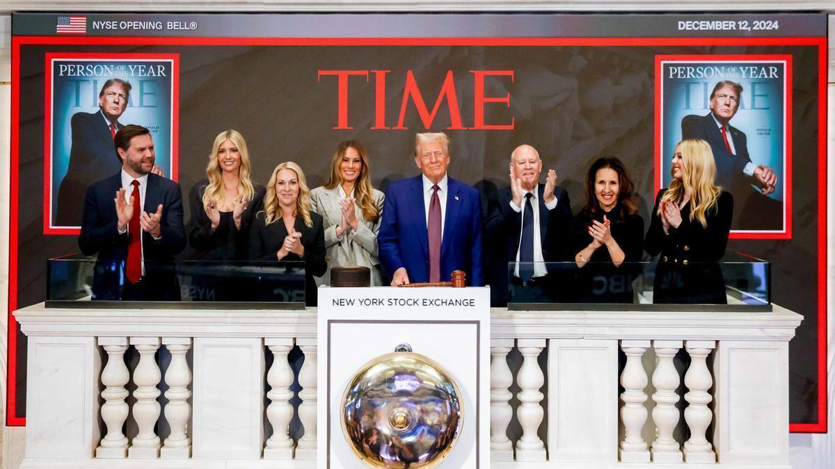 Trump, en la apertura de la bolsa de Nueva York.