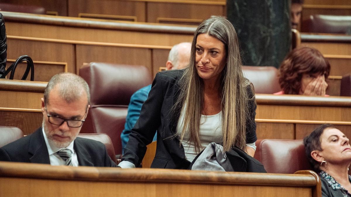 La portavoz de Junts en el Congreso, Miriam Nogueras, durante sesión plenaria en la que se sometió a votación el decreto ómnibus.