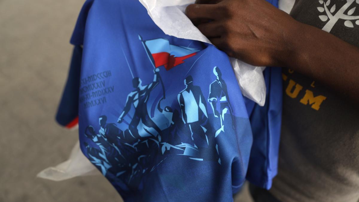 Ilustración en la camiseta de Haití para el Mundial.