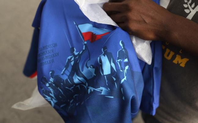 Ilustración en la camiseta de Haití para el Mundial.