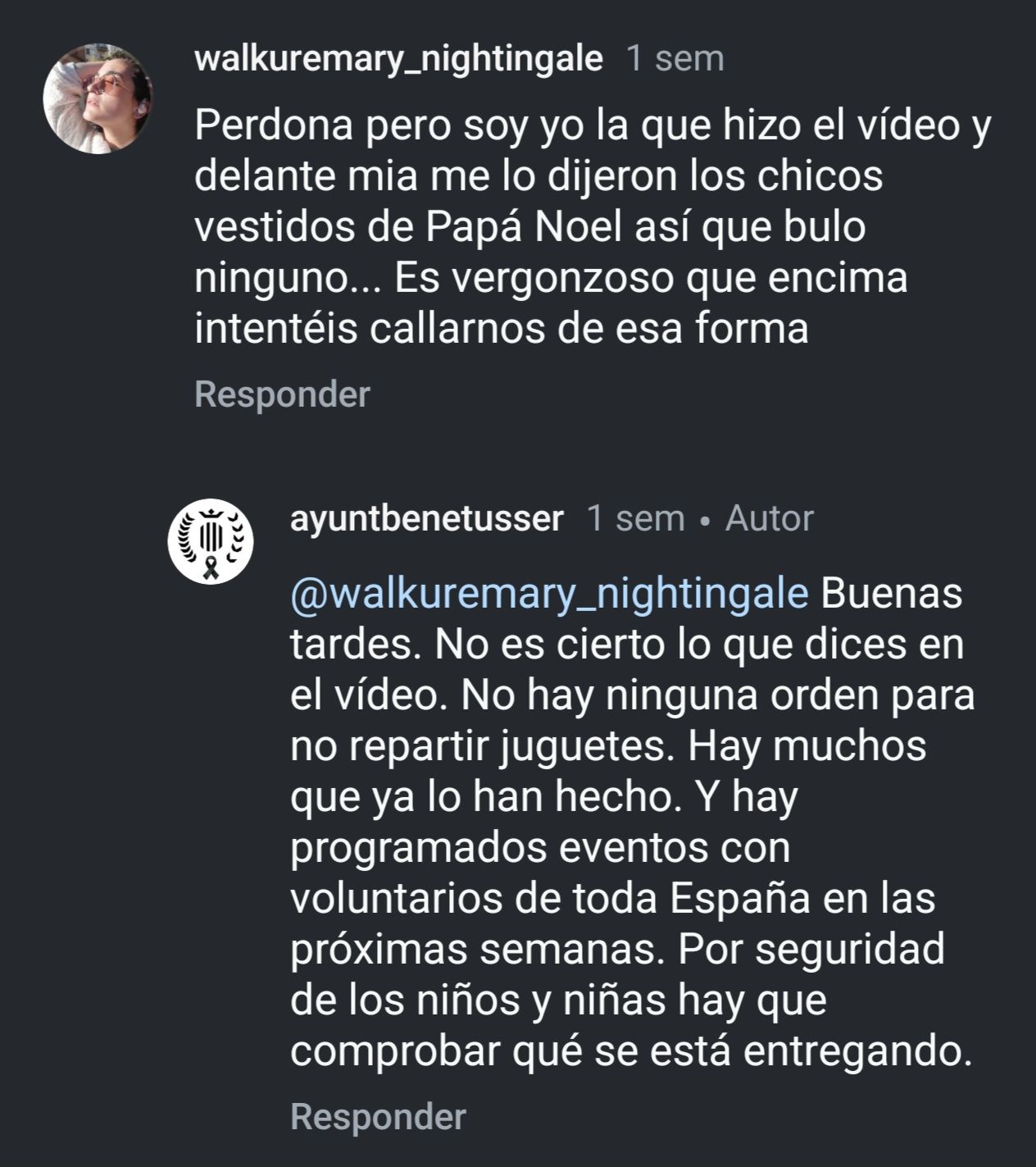La respuesta de la 'tiktoker' y la contestación del Ayuntamiento.