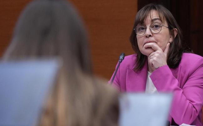 La consellera de Territorio y portavoz del Govern, Sílvia Paneque, da cuenta de las últimas informaciones sobre la gestión y medidas del accidente de Rodalies en Gelida, en el Parlament.