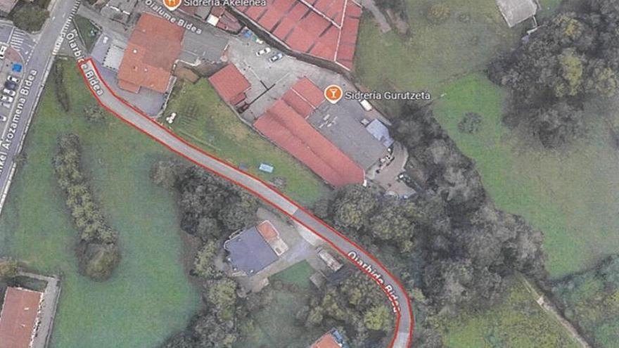 Mapa que muestra la carretera cortada