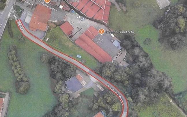 Mapa que muestra la carretera cortada