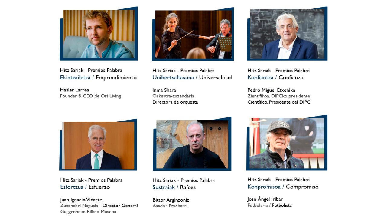 Hitz Sariak - Premios Palabra ha distinguido en su primera edición a estas seis personalidades.