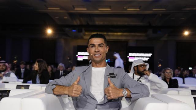 Cristiano Ronaldo durante la ceremonia de los 'Globbe Soccer Awards' en 2024.