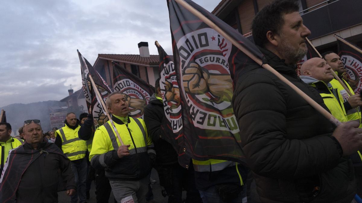 Manifestación de trabajadores de Tubos Reunidos.