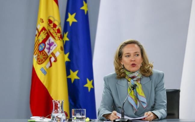 Nadia Calviño, durante la rueda de prensa posterior al Consejo de Ministros.