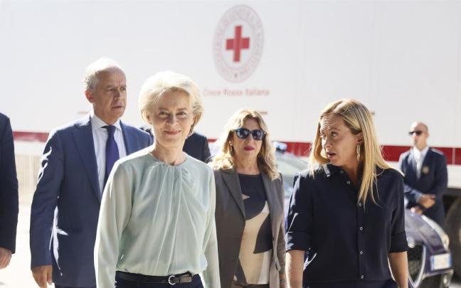 La presidenta de la Comisión Europea, Ursula Von der Leyen, junto a la primera ministra italiana, Girogia Meloni. La presidenta de la Comisión Europea, Ursula Von der Leyen, junto a la primera ministra italiana, Girogia Meloni.