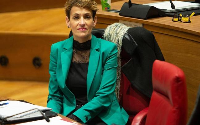 Chivite, en el Parlamento de Navarra. Chivite, en el Parlamento de Navarra.