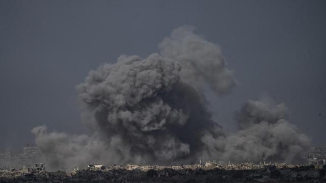 Bombardeo israelí en la Franja de Gaza.