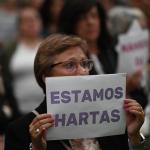Una mujer durante una manifestación contra la violencia machista