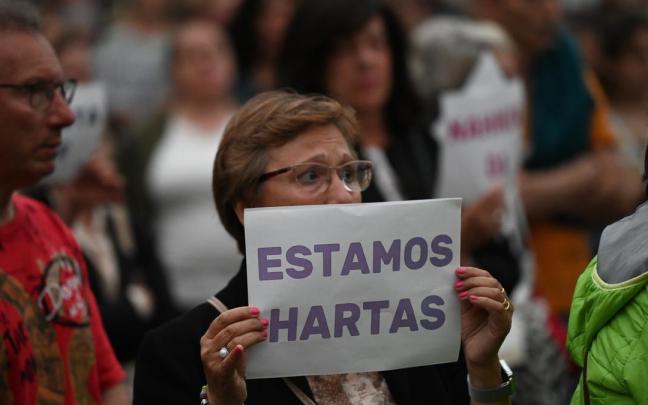 Una mujer durante una manifestación contra la violencia machista