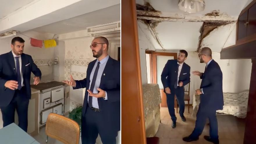Los agentes van mostrando detalles "terroríficos" de la vivienda.