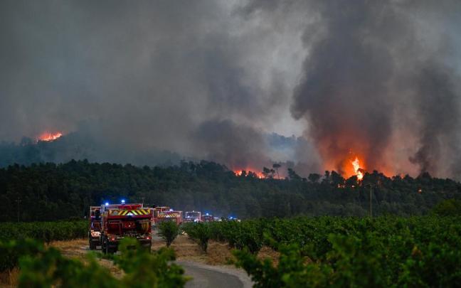 Imagen del incendio en el departamento francés de Aude