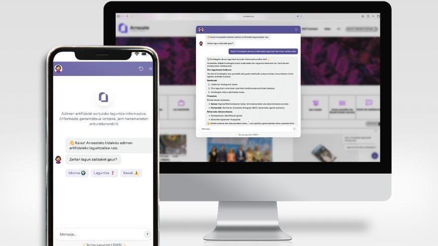 Un ejemplo del Lagunbot, que facilita el acceso a la información desde la web municipal.