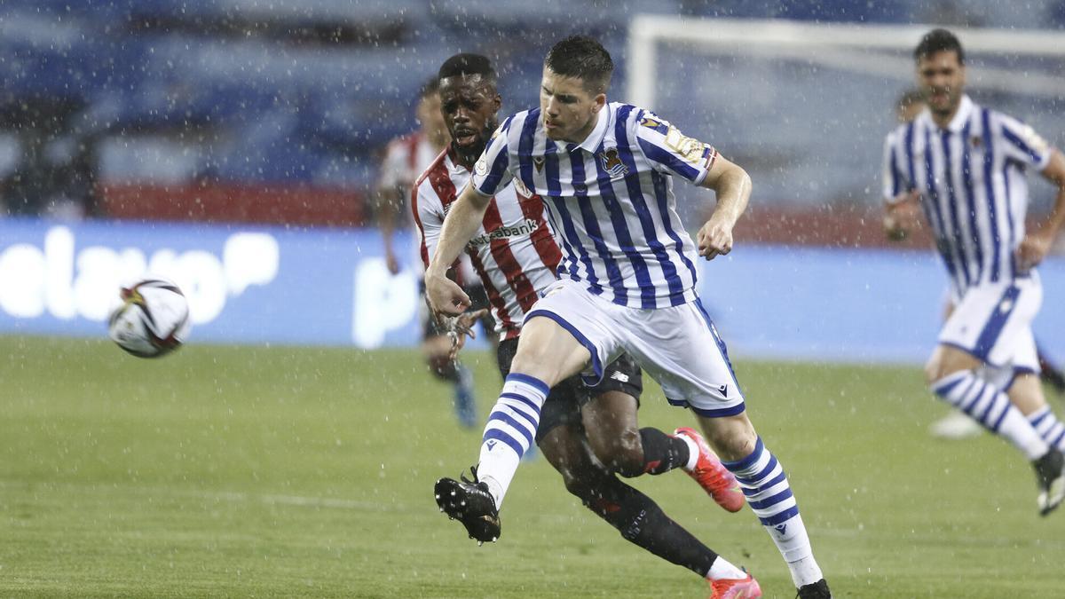 Igor Zubeldia, en la final de Copa contra el Athletic, tendrá el apoyo de los azkoitiarras desde la Herriko Plaza en esta nueva final en Sevilla.