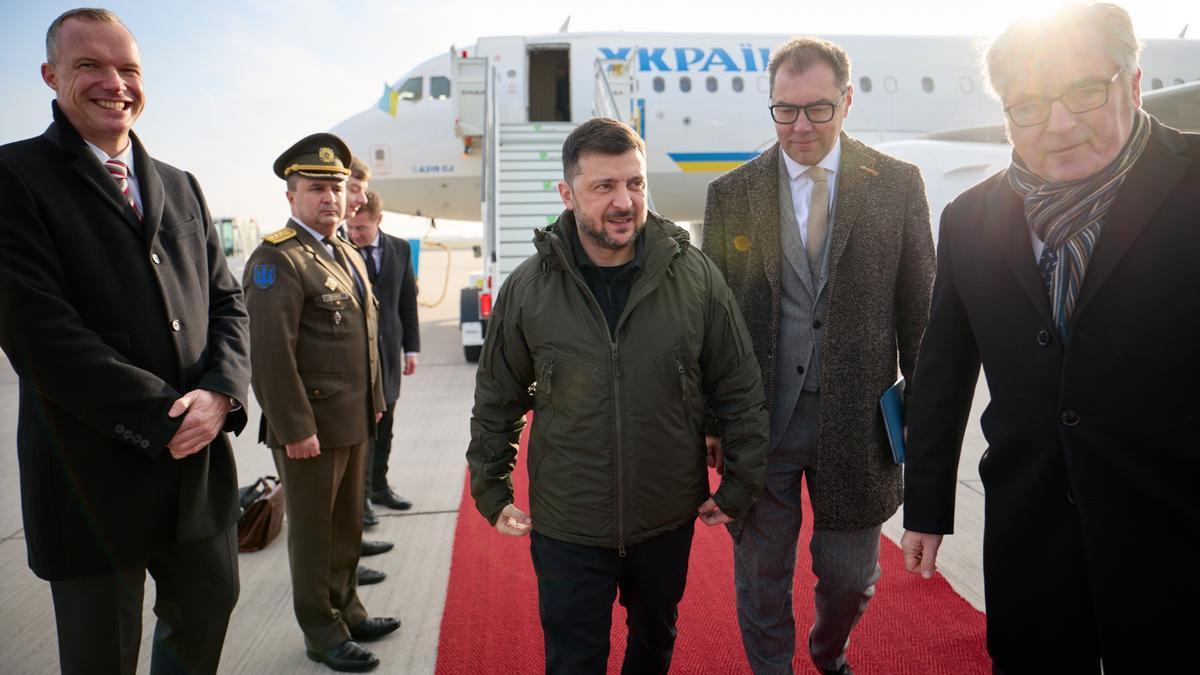 Zelenski, a su llegada a Berlín.