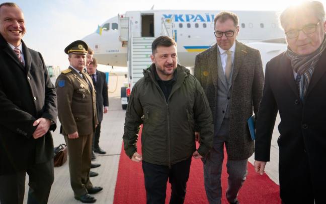 Zelenski, a su llegada a Berlín.