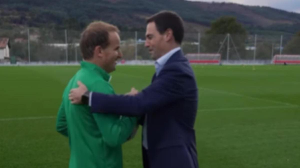 Imanol Pradales junto a Jagoba Arrasate