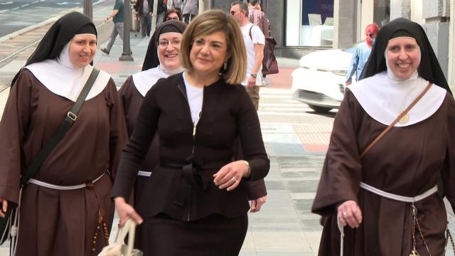 Exmonjas de Belorado declaran ante el Juzgado de Instrucción número 5 de Bilbao, acompañadas de su abogada, Norma Riaño.