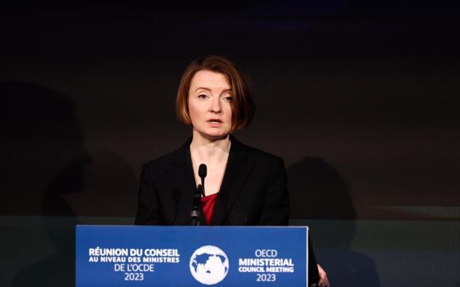 La economista jefe de la OCDE, Claire Lombardelli, hoy en París. La economista jefe de la OCDE, Claire Lombardelli, hoy en París.