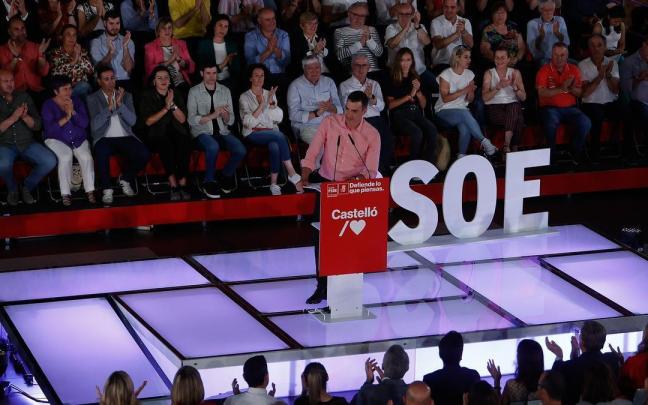 Sánchez interviene en un mitin en Castellón.