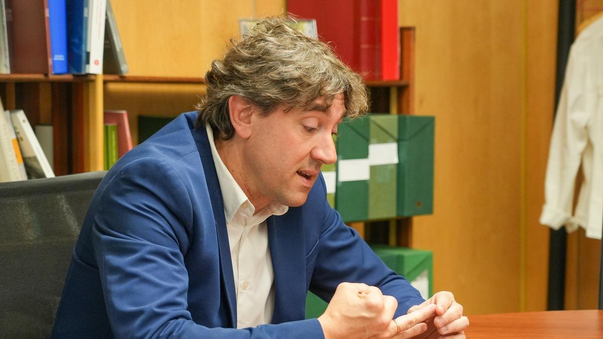 Eneko Andueza, en un momento de la entrevista