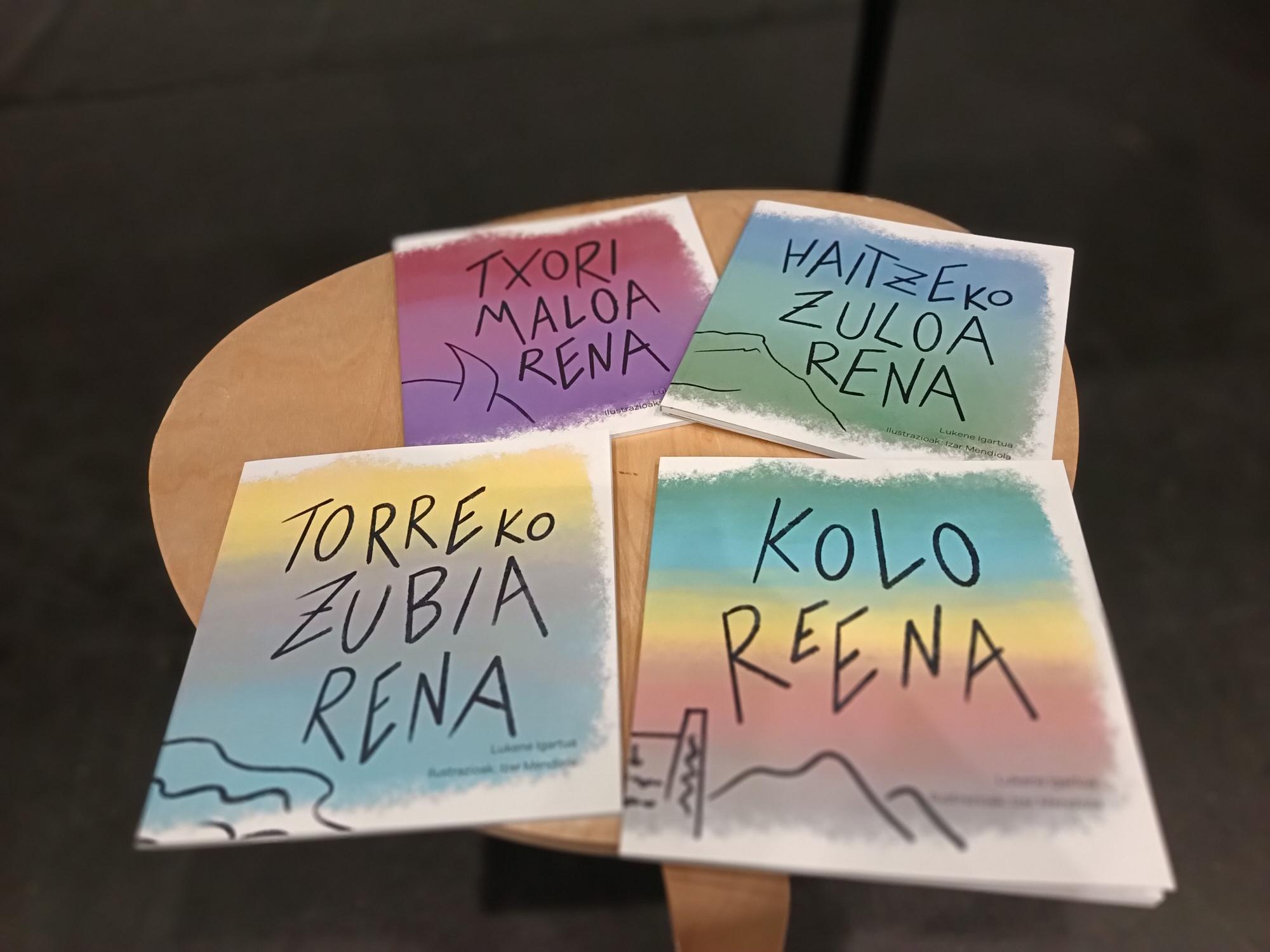 Los cuatro títulos que conforman la colección Mila bilduma.