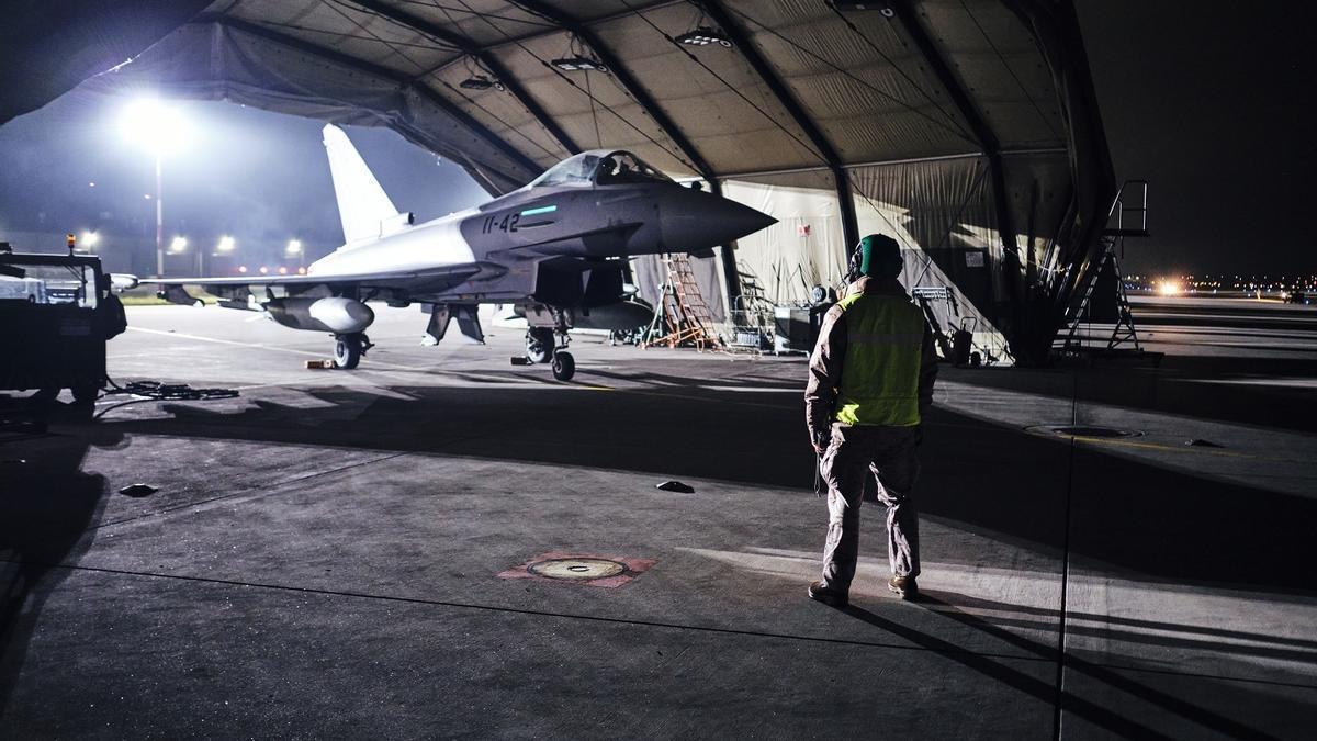 Un caza Eurofighter.