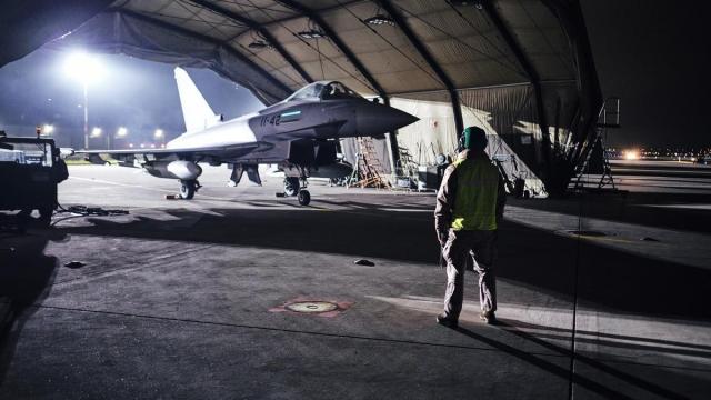Un caza Eurofighter.