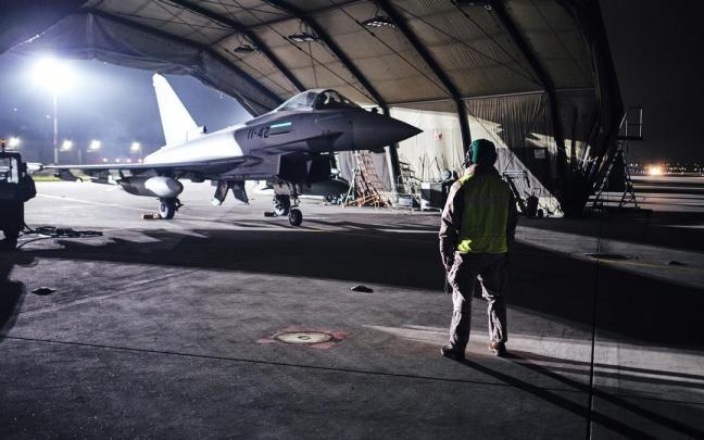 Un caza Eurofighter.