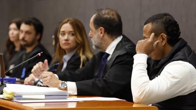 Nelson David M.G., conocido como el "asesino de hombres" de Bilbao, durante el juicio celebrado en la Audiencia Provincial de Bizkaia.