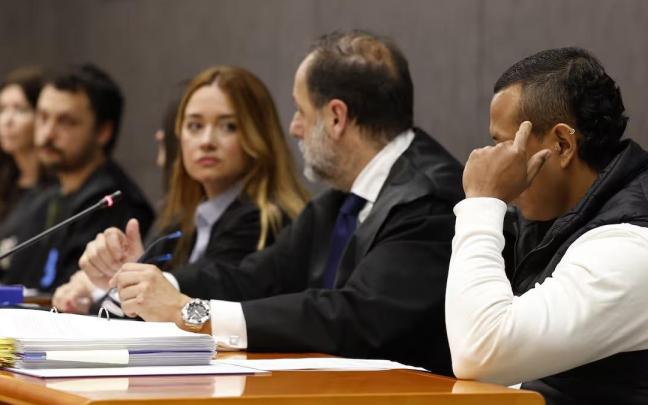 Nelson David M.G., conocido como el "asesino de hombres" de Bilbao, durante el juicio celebrado en la Audiencia Provincial de Bizkaia.