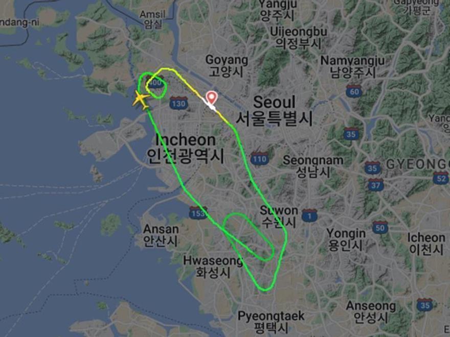 La trayectoria del vuelo 7C101 de Jeju Air.